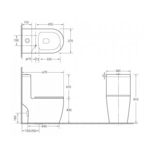 Унитаз напольный Maretti Elena безободковый с микролифтом, EA10MNBM18-844, белый